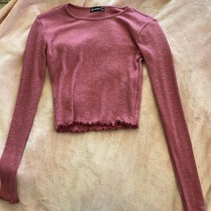 Women’s Small cropped Long Sleeve Lettuce Shirt
